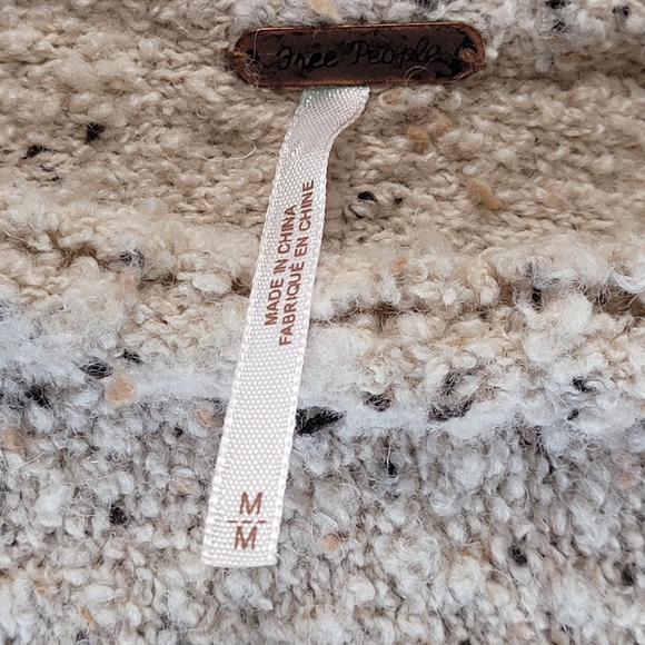 Free People Marsala Oversized Wool Blend Tweed Sweater Medium - Picture 3 of 4